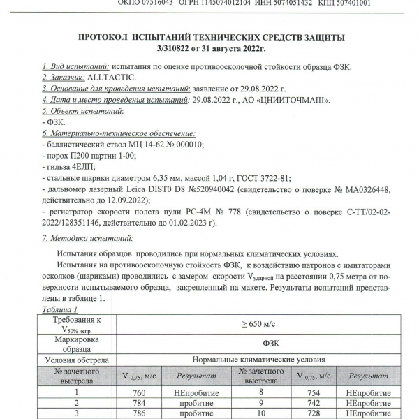Баллистика в плечевые подушки расширенные Gear Craft (Акетон БП)